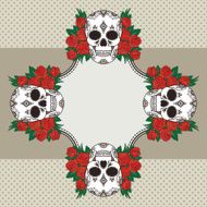 Vector vintage frame with skulls N21