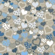 Seamless pattern with hearts on a gray background