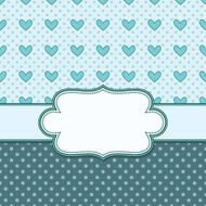vector vintage frame with hearts N4