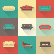 Vector sofa icons N2