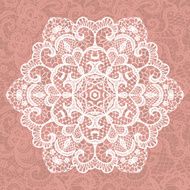 Elegant lacy doily Vector snowflake N6