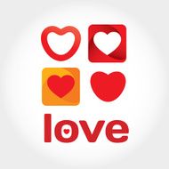Love card with some vector hearts and letters N2