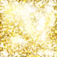 Abstract golden background with floral pattern