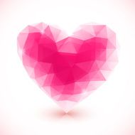 Bright pink vector crystal isolated heart N2