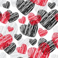 Funny seamless pattern with hearts Vector