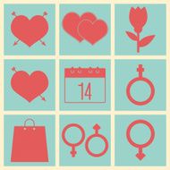 Valentine&#039;s icon set colors N2