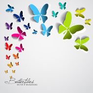 Greeting card with paper butterflies - vector EPS10 N4