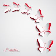 Greeting card with paper butterflies - vector EPS10 N5