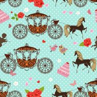 seamless texture horses with carriage N3