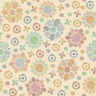 Endless texture with country flowers and rounds N2