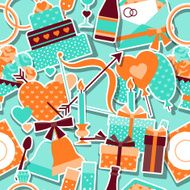 Seamless wedding pattern in retro style N3