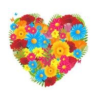 Vector Colorful Floral Heart