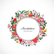 Round floral frame for your design N8