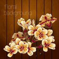 Beautiful flowers on a wooden texture N5