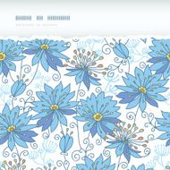 Heavenly flowers horizontal torn seamless pattern background