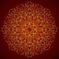 Vintage antique golden ornament background with leaf