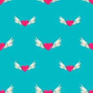 vector seamless wings and heart N6