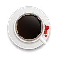 White coffee cup with hearts Vector illustration N2