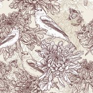 Flowers with bird illustration N2