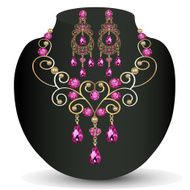 necklace with pink jewels N2