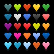 Heart sign color icon web internet button black background