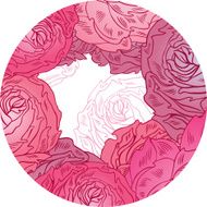 vector graphic frame of pink roses