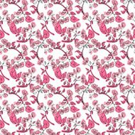 seamless pattern pink apple tree branch