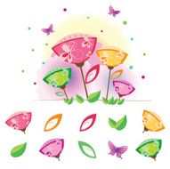 garden floral three digital clip art