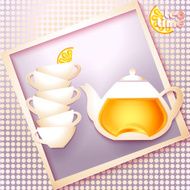 Abstract tea time card N3