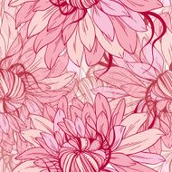 vector seamless pattern of abstract pink peony
