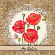 card design with poppy vintage
