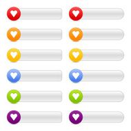 Heart sign color icon web internet button gray navigation panel