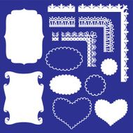 Frame Set - different frames and borders on blue background