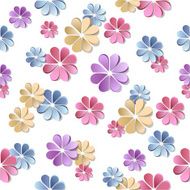 Seamless background with paper flowers
