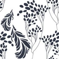 Vintage floral seamless pattern with hand drawn flowers N3
