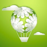 Card with a paper hot air balloon