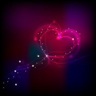 Flow of light forming heart