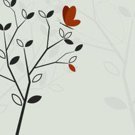 vector tree and butterfly background