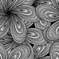 abstract black and white lace - monochrome seamless pattern