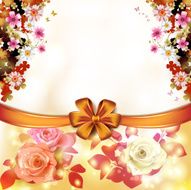 Roses with orange bow N5