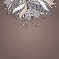 Template for card with fantasy flower N2