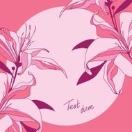 vector invitation from pink lilies N2