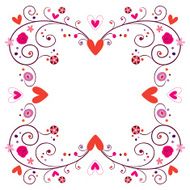 decorative frame with hearts &amp; flowers N2