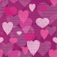 Fabric hearts romantic seamless pattern background