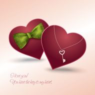Valentine&#039;s day card with two hearts in love