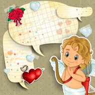 Cupid with cartoon paper N2
