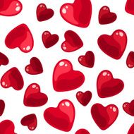 Seamless background with red hearts Vector illustration