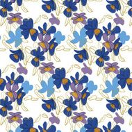 Seamless ornament of blue wildflowers