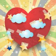 Red heart vintage background