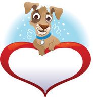 Greeting cards with heart and dog